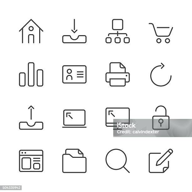Internet And Website Icons Set 1 Black Line Series Stock Illustration - Download Image Now