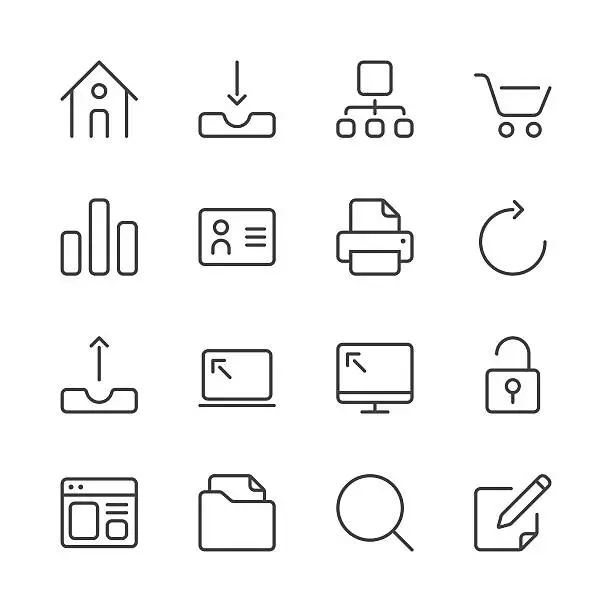 Vector illustration of Internet and Website Icons set 1 | Black Line series