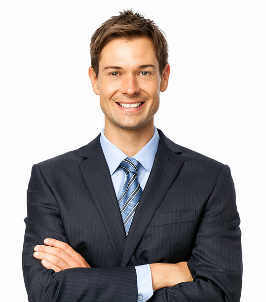 istock Confident Businessman Standing Arms Crossed 504337483