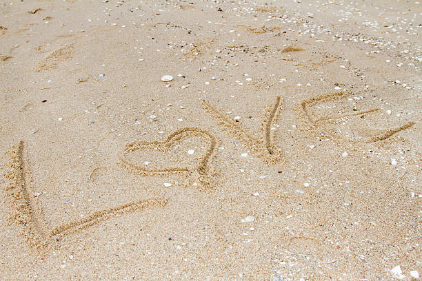 istock love message written in sand at beach 504337622