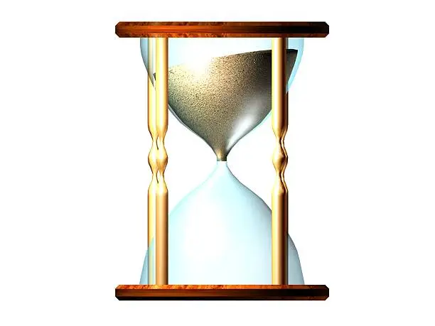 Illustration of an hourglass: Get going, the time is running!