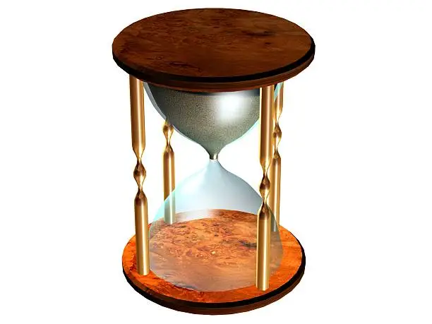 Illustration of an hourglass: Get going, the time is running!