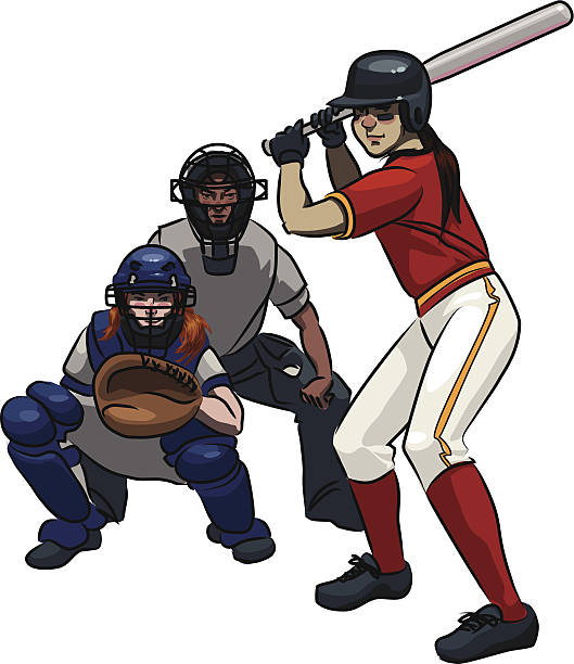 예약 시작 - baseball catcher baseball umpire batting baseball player stock illustrations