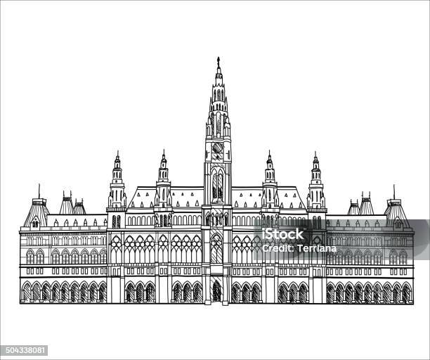 Ilustración de Monumento Austríaco Edificio De Ayuntamiento De Viena Austria y más Vectores Libres de Derechos de Viena - Austria