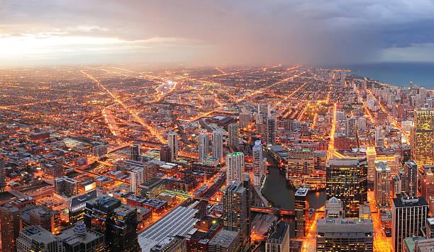 istock Chicago downtown aerial panorama 504338137