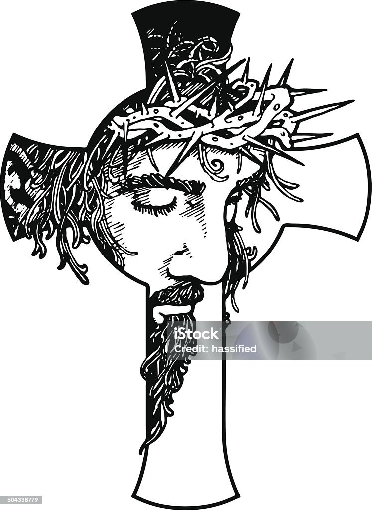 Jesús cruce - arte vectorial de Jesucristo libre de derechos