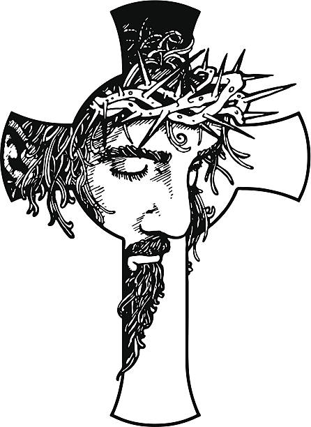 Jesus Cross Great for logos, t-shirts, print or web projects. Easy to customize, re-size, color and add text. Can be scaled to any size without loss in quality. cross tattoo stock illustrations