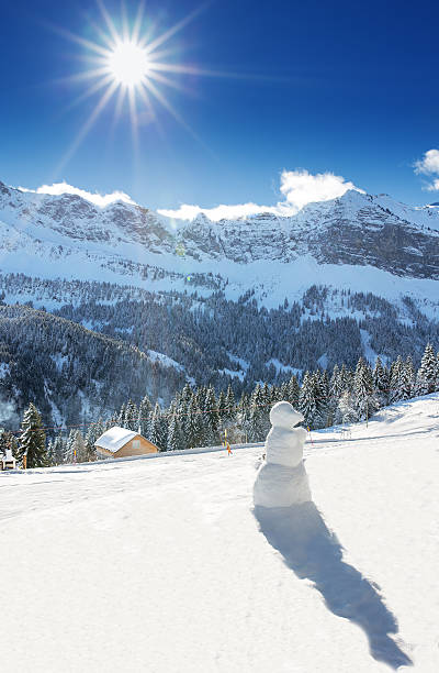 Snowman in Swiss Alps