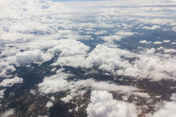 istock Blue sky with clouds on the airplan 504339835