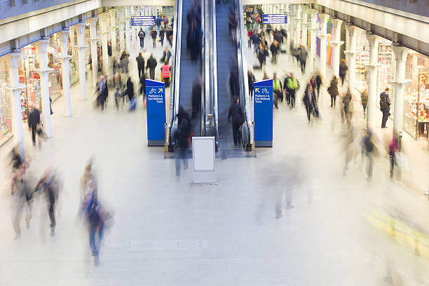 istock Blur Movement people in Rush Hour train station, London, UK 504341391
