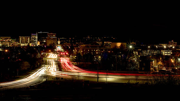istock Capital boulevard with car lights at night 504341524