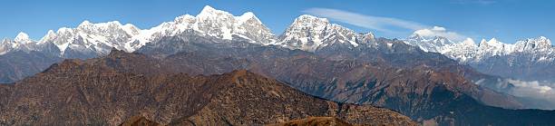 istock Panoramic view of himalayas range from Pikey peak 504341916