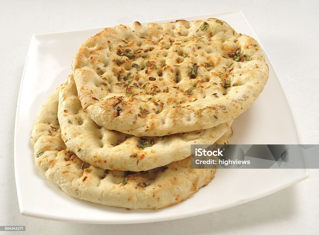 Fresh Garlic Naan A traditional Pakistani bread Arabia Stock Photo