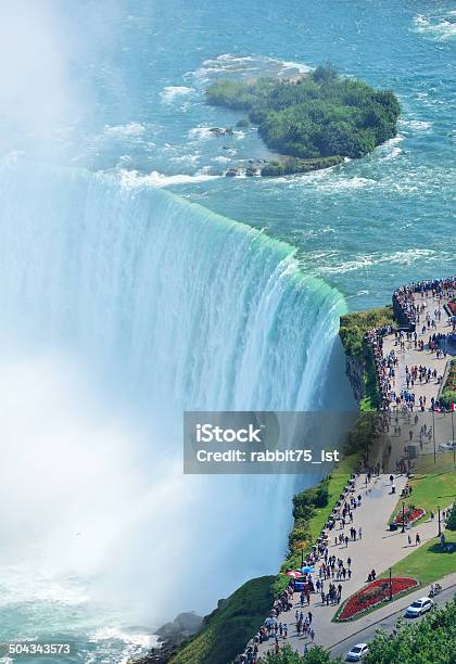 Horseshoe Falls Aerial View Stock Photo - Download Image Now - Blue, Canada, Close-up