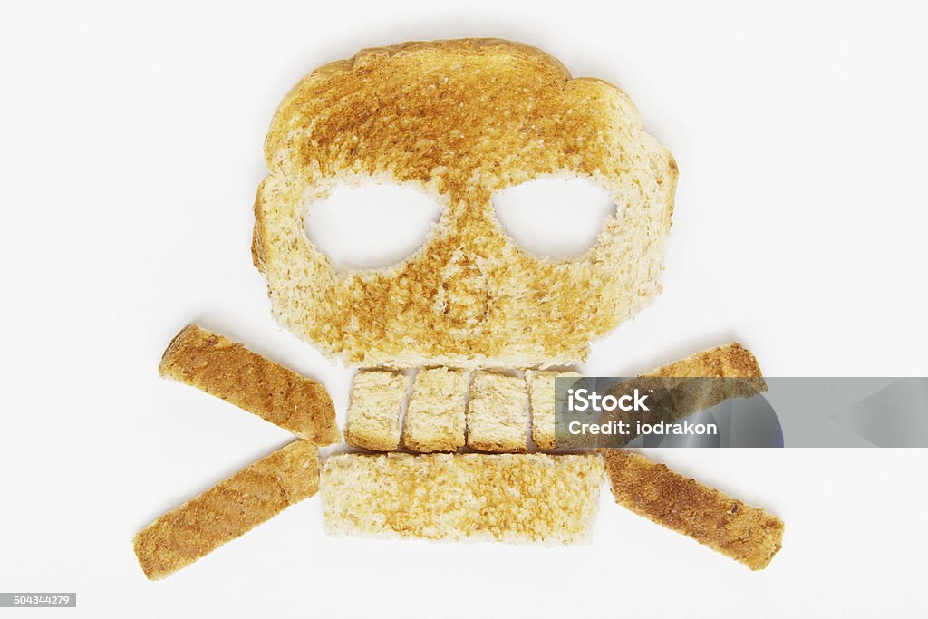 Bread Crossbones Stock image of bread skull and crossbones on white background Danger Stock Photo