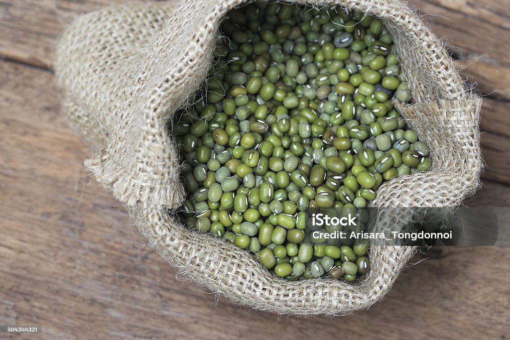 Green beans in a sack Bean Stock Photo