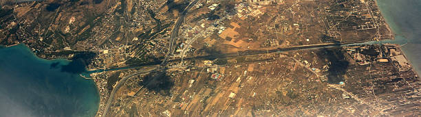 istock Corinth canal, aerial view 504344866