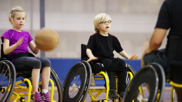 Children Playing Wheelchair Basketball