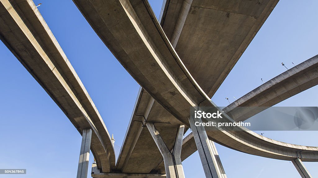 Under Expressway intersection Under Expressway intersection, Bangkok Thailand Bridge - Built Structure Stock Photo