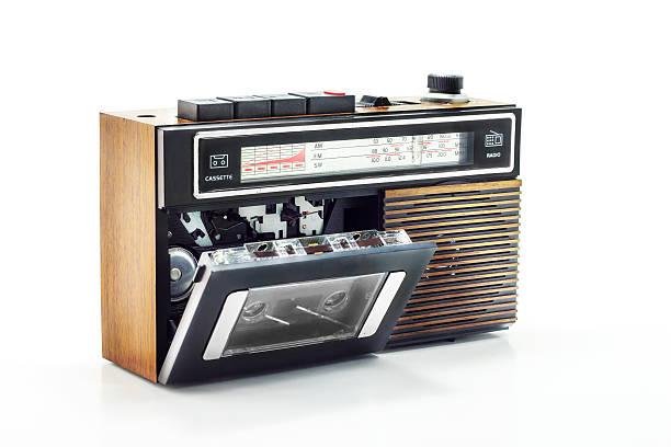 Retro radio and cassette player on table