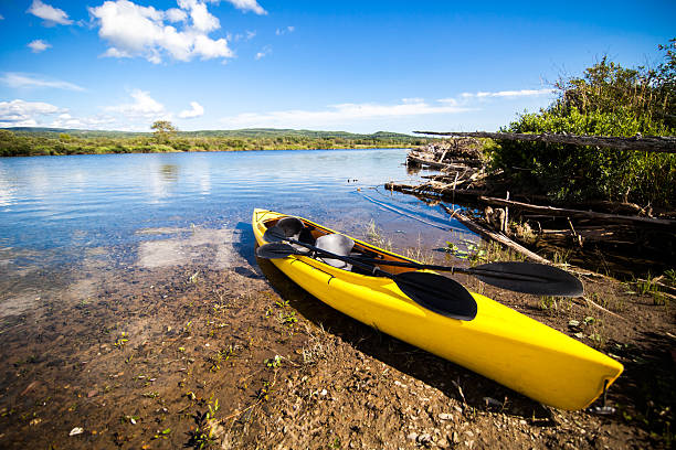 istock Yellow Kayak Ready to be Used 504369549