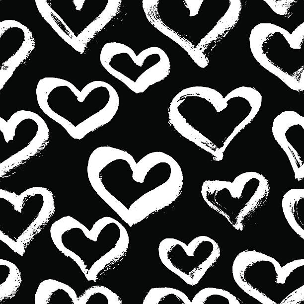 современный вектор бесшовные узор в сердца. модные чернила рисованные illu - paintbrush wallpaper brush paper creativity stock illustrations