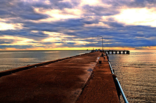 istock Fishing bridge at sunrise. 504370525