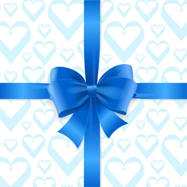 Vector illustration of Bow Background Heart. Vector