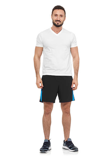 casual uomo in abbigliamento sportivo - fitness apparel foto e immagini stock