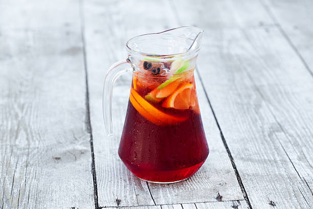sangria with red wine stock photo