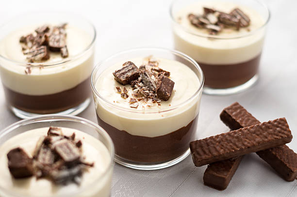 istock Chocolate Mousse With Cheesecake Cream & Wafer Crumbs 504372960