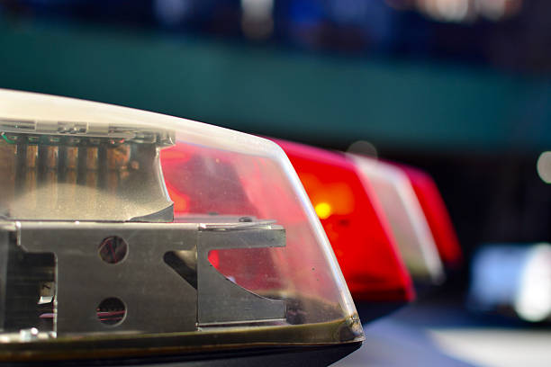 istock Police car emergency lights close up 504378396