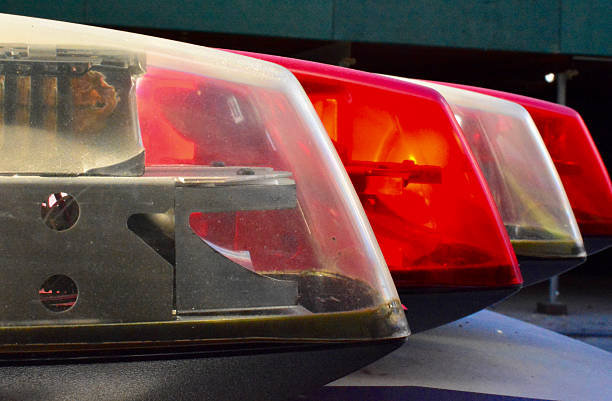 istock Police car emergency lights close up 504378602