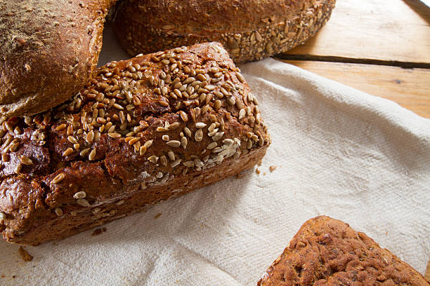 Variety of loaves of bread stock photo