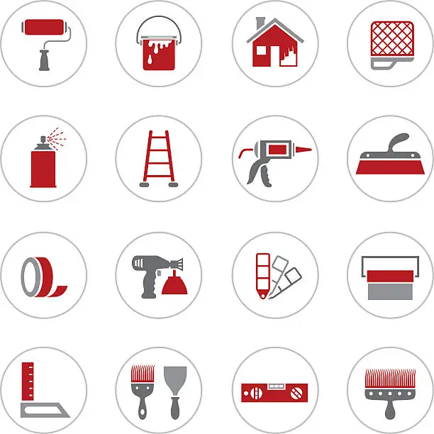 Vector illustration of House Painting Icons