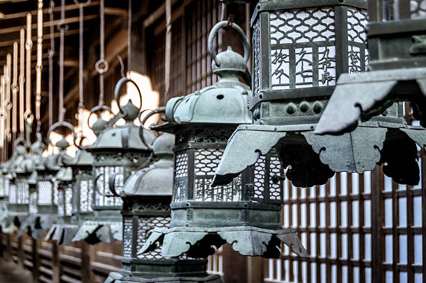 Nara, Japan - November 28, 2015: Kasuga Grand Shrine is a Shinto shrine in the city of Nara, in Nara Prefecture, Japan. Established in 768 AD and rebuilt several times over the centuries, it is the shrine of the Fujiwara family.