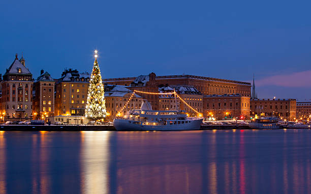 istock Stockholms old city with christmas tree 504381930