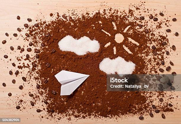 Coffee Travel Stock Photo - Download Image Now - Air Vehicle, Airplane, Backgrounds