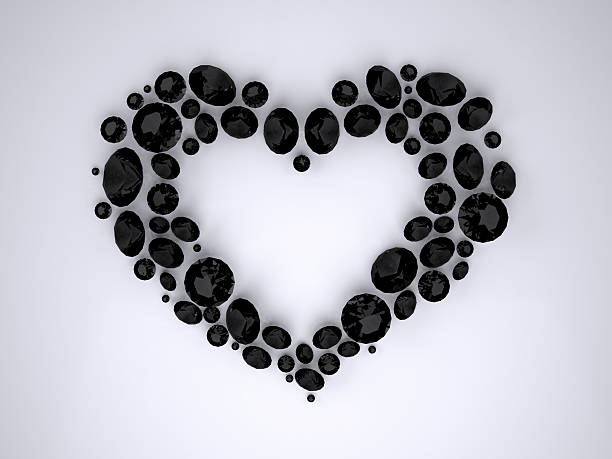 Heart of Black Diamonds stock photo