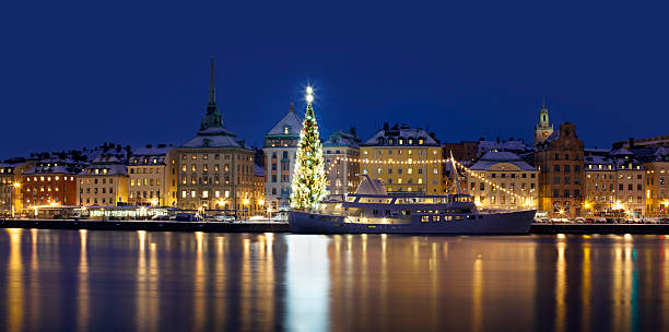 istock Stockholms old city with christmas tree 504383522