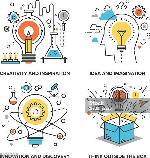 Idea And Imagination Stock Illustration - Download Image Now - Innovation, Breaking New Ground, Icon Symbol