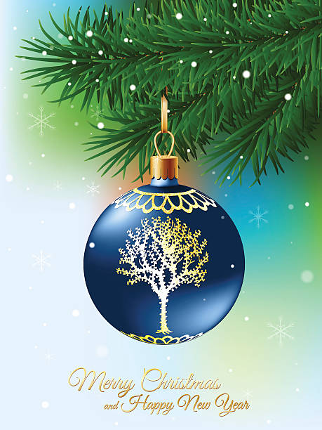 istock Christmas Ball On Fir Branch Vector Illustration 504385070