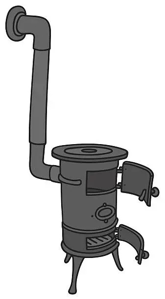 Vector illustration of Old small stove