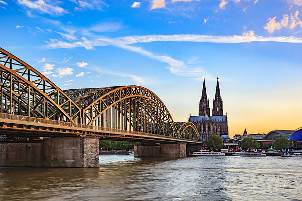 Cologne Cathedral and Hohenzollern Bridge - Cologne - Germany Cologne Cathedral and Hohenzollern Bridge - Cologne - Germany cologne photos stock pictures, royalty-free photos & images