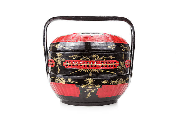 Traditional lacquered Bakul Siah Wedding Basket used by Peranakan Chinese in parts of Asia