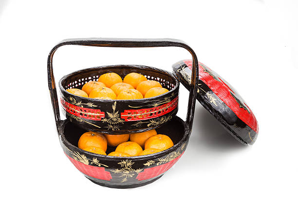 Traditional tiered Bakul Siah Wedding Basket used by Peranakan Chinese in parts of Asia