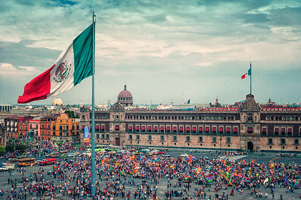 ソカロ広場にメキシコシティー。 Regional2014 ストックフォト