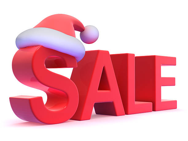 istock 3d Sale with Santa Claus hat 504401263