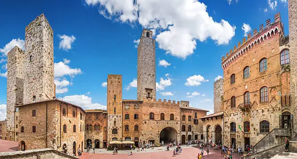 Photo of Famous Piazza del Duomo in historic San Gimignano, Tuscany, Italy