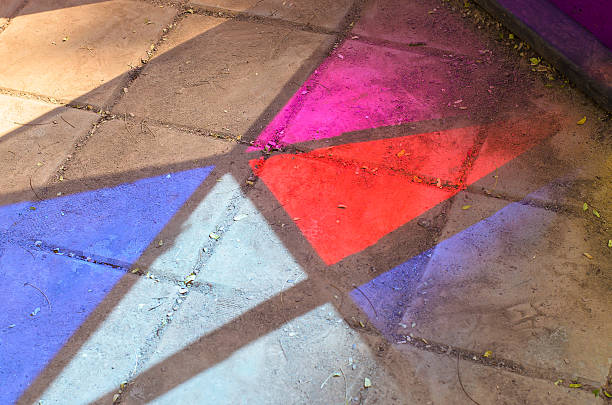 istock color shade red blue black on floor background 504419670